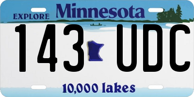 MN license plate 143UDC