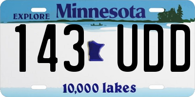 MN license plate 143UDD