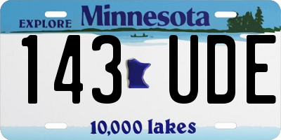 MN license plate 143UDE