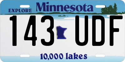 MN license plate 143UDF