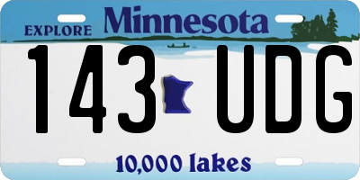 MN license plate 143UDG