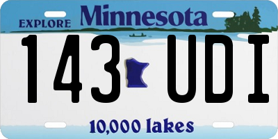 MN license plate 143UDI