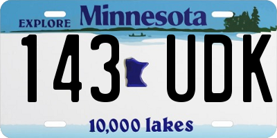 MN license plate 143UDK