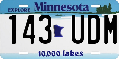 MN license plate 143UDM