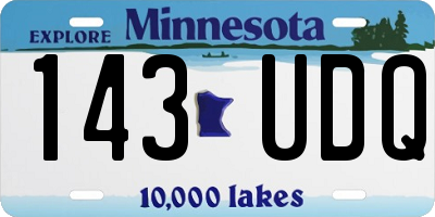 MN license plate 143UDQ