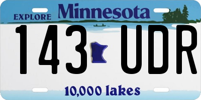 MN license plate 143UDR