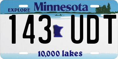 MN license plate 143UDT