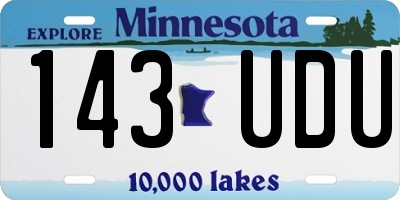 MN license plate 143UDU