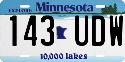 MN license plate 143UDW