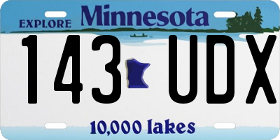 MN license plate 143UDX