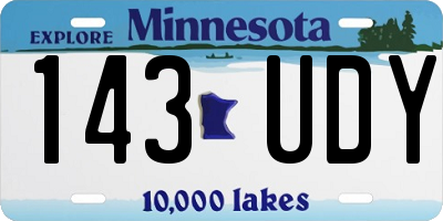 MN license plate 143UDY
