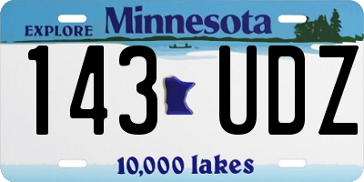 MN license plate 143UDZ