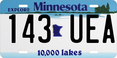 MN license plate 143UEA