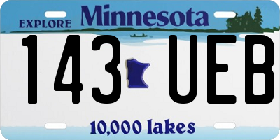 MN license plate 143UEB