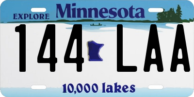 MN license plate 144LAA