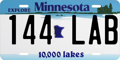 MN license plate 144LAB