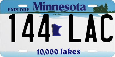 MN license plate 144LAC