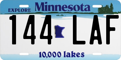 MN license plate 144LAF