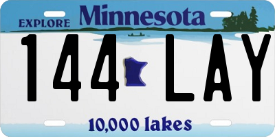 MN license plate 144LAY