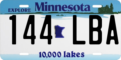 MN license plate 144LBA