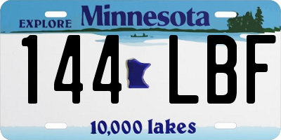 MN license plate 144LBF