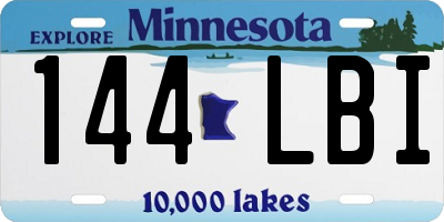 MN license plate 144LBI