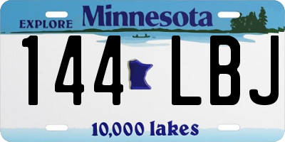 MN license plate 144LBJ