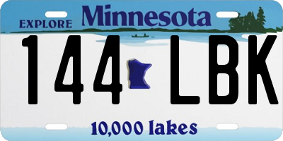 MN license plate 144LBK