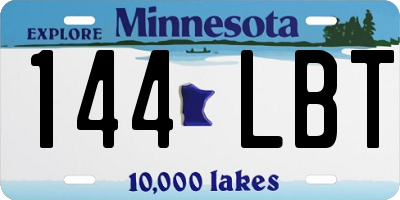 MN license plate 144LBT