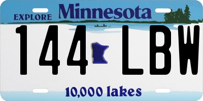 MN license plate 144LBW