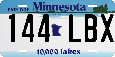 MN license plate 144LBX