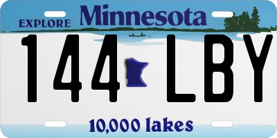 MN license plate 144LBY