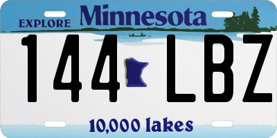 MN license plate 144LBZ
