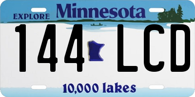 MN license plate 144LCD