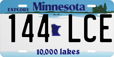 MN license plate 144LCE