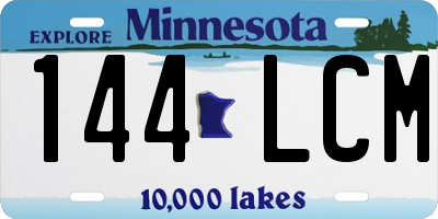 MN license plate 144LCM