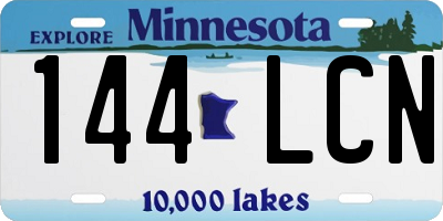 MN license plate 144LCN