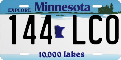MN license plate 144LCO
