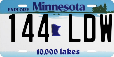 MN license plate 144LDW