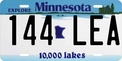 MN license plate 144LEA