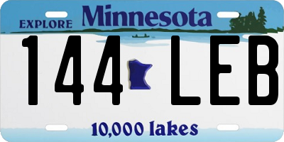 MN license plate 144LEB