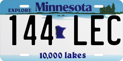MN license plate 144LEC