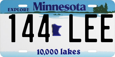 MN license plate 144LEE