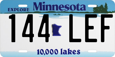 MN license plate 144LEF