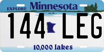 MN license plate 144LEG