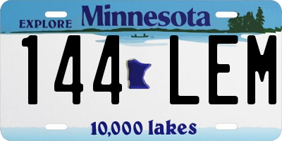 MN license plate 144LEM
