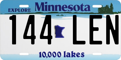 MN license plate 144LEN