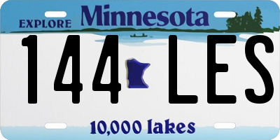 MN license plate 144LES