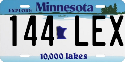 MN license plate 144LEX