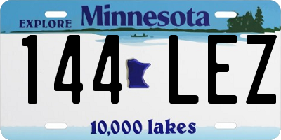 MN license plate 144LEZ